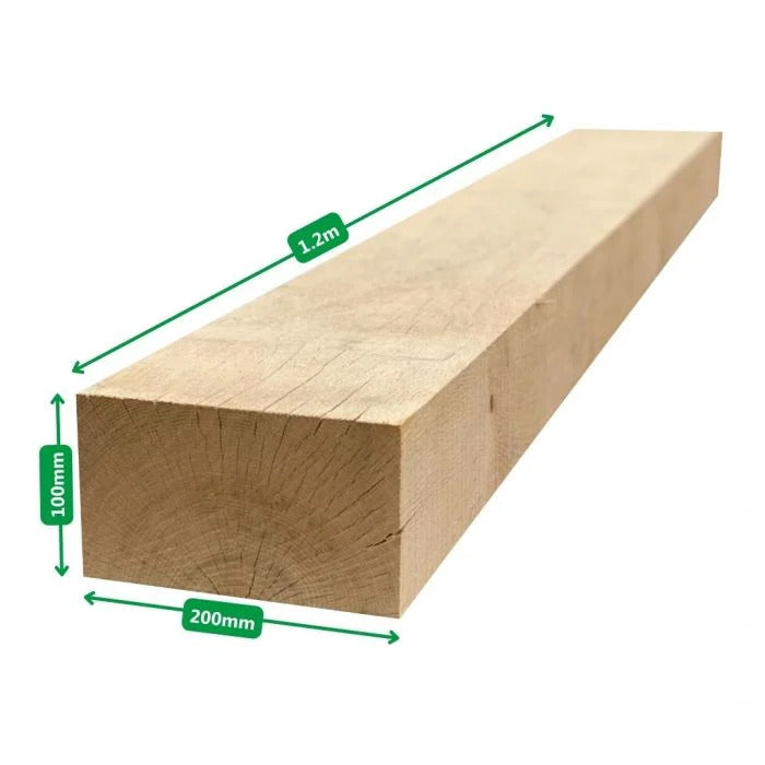 Lot de 40 traverses en bois | 1,2 m x 200 mm x 100 mm