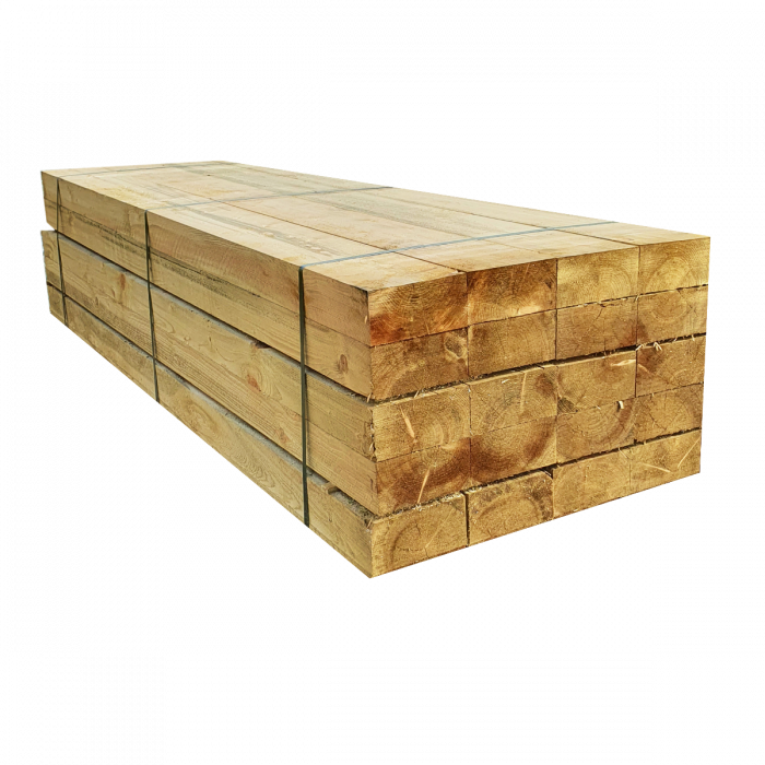 Lot de 20 traverses en bois vert traité UC3 | 3 m x 200 mm x 100 mm