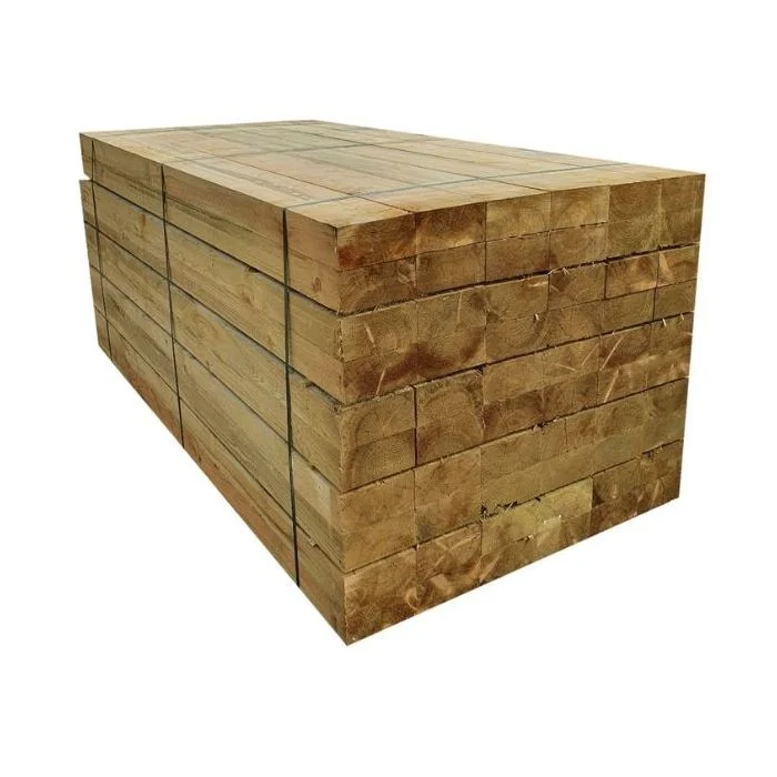 Pack de 36 traverses en bois traitées UC4 | 2,4 m x 200 mm x 100 mm